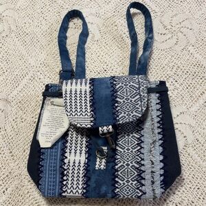 Blue Patterned Demdaco Your Journey Women's Backpack New